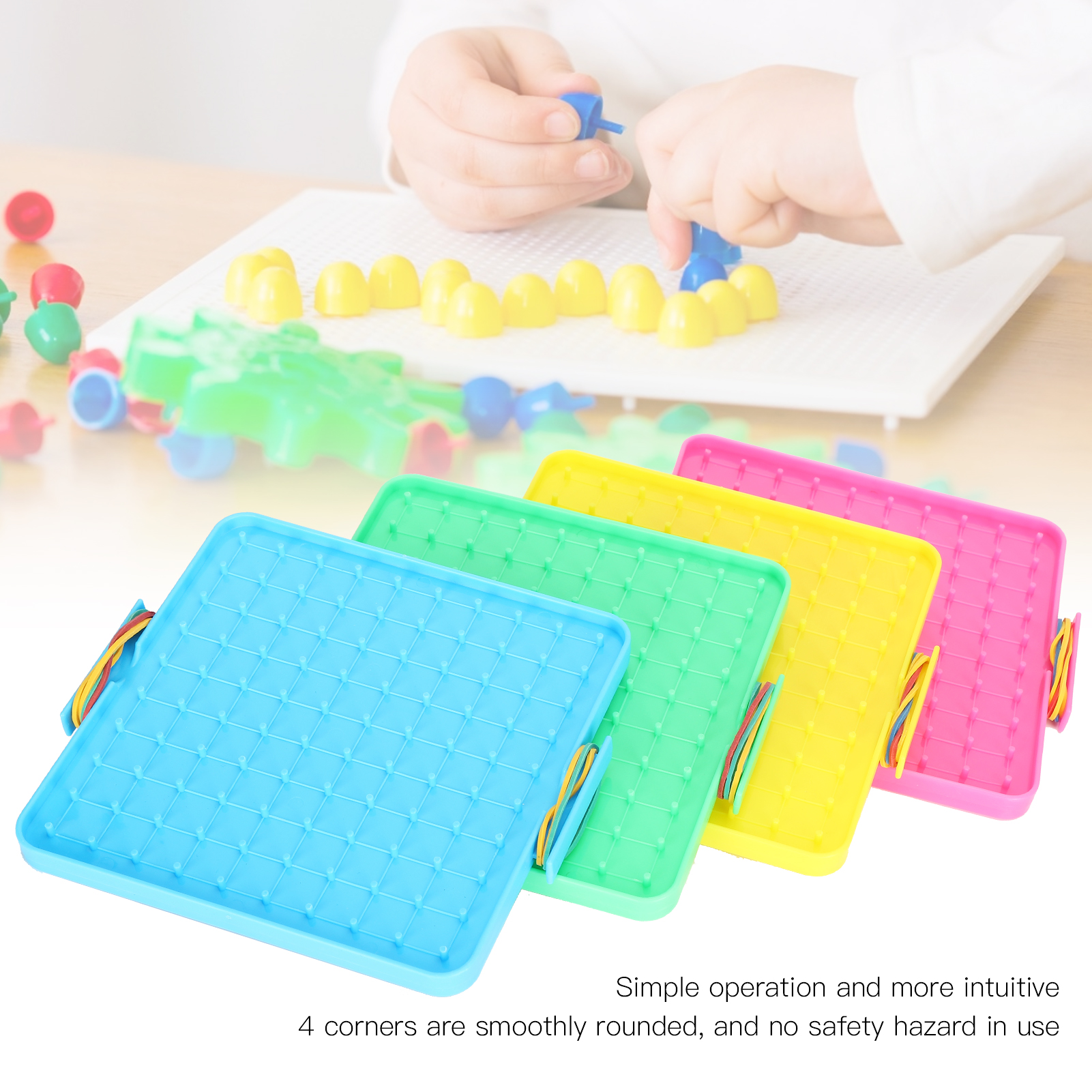 4Pcs Nail Board Toy Color Pegboard Rubber Band Set Hands‑on Ability Training eBay